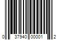 Barcode Image for UPC code 037940000012