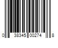 Barcode Image for UPC code 038345002748