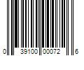 Barcode Image for UPC code 039100000726