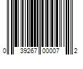 Barcode Image for UPC code 039267000072