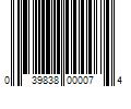 Barcode Image for UPC code 039838000074