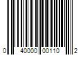 Barcode Image for UPC code 040000001102