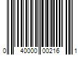 Barcode Image for UPC code 040000002161