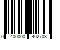 Barcode Image for UPC code 0400000402703