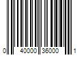 Barcode Image for UPC code 040000360001