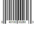 Barcode Image for UPC code 040100002603