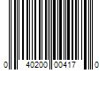 Barcode Image for UPC code 040200004170