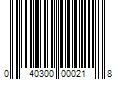 Barcode Image for UPC code 040300000218