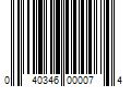 Barcode Image for UPC code 040346000074