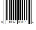 Barcode Image for UPC code 040360000074