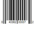 Barcode Image for UPC code 040362000072