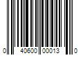 Barcode Image for UPC code 040600000130