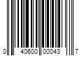 Barcode Image for UPC code 040600000437