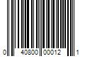 Barcode Image for UPC code 040800000121