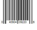 Barcode Image for UPC code 040904092206