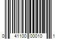 Barcode Image for UPC code 041100000101