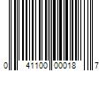 Barcode Image for UPC code 041100000187