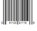 Barcode Image for UPC code 041100811196