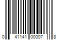 Barcode Image for UPC code 041141000078