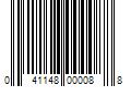 Barcode Image for UPC code 041148000088