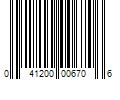 Barcode Image for UPC code 041200006706