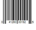 Barcode Image for UPC code 041260001925