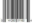 Barcode Image for UPC code 041260011634