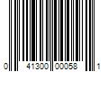 Barcode Image for UPC code 041300000581