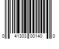 Barcode Image for UPC code 041303001400