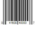 Barcode Image for UPC code 041608400007