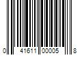 Barcode Image for UPC code 041611000058