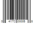 Barcode Image for UPC code 041772000058