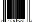 Barcode Image for UPC code 041796000072