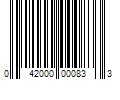 Barcode Image for UPC code 042000000833