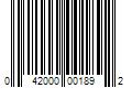 Barcode Image for UPC code 042000001892