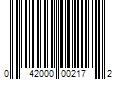 Barcode Image for UPC code 042000002172