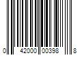 Barcode Image for UPC code 042000003988