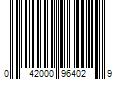 Barcode Image for UPC code 042000964029