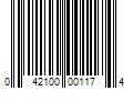 Barcode Image for UPC code 042100001174