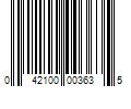 Barcode Image for UPC code 042100003635