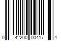 Barcode Image for UPC code 042200004174