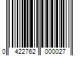 Barcode Image for UPC code 0422762000027