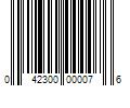 Barcode Image for UPC code 042300000076