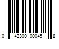 Barcode Image for UPC code 042300000458