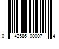 Barcode Image for UPC code 042586000074