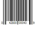 Barcode Image for UPC code 042800000439