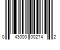 Barcode Image for UPC code 043000002742