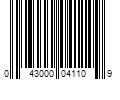 Barcode Image for UPC code 043000041109. Product Name: 