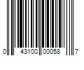 Barcode Image for UPC code 043100000587