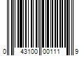 Barcode Image for UPC code 043100001119